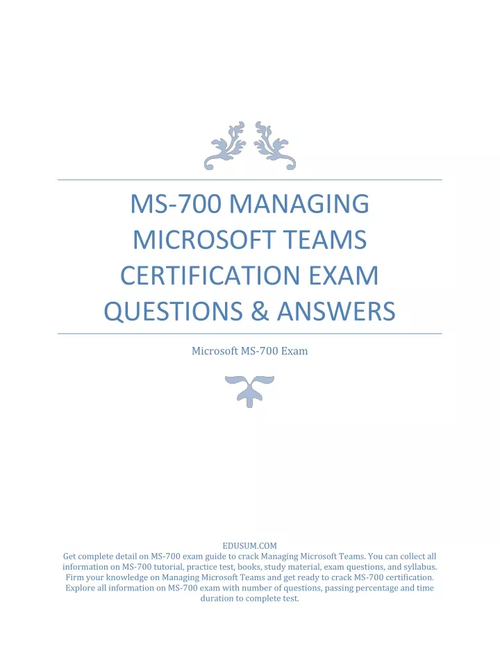 ms 700 managing microsoft teams certification