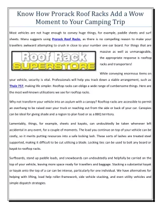 know how prorack roof racks add a wow moment