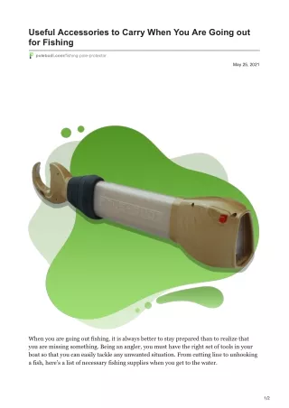 Useful Accessories to Carry When You Are Going out for Fishing