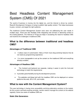 best headless content management system