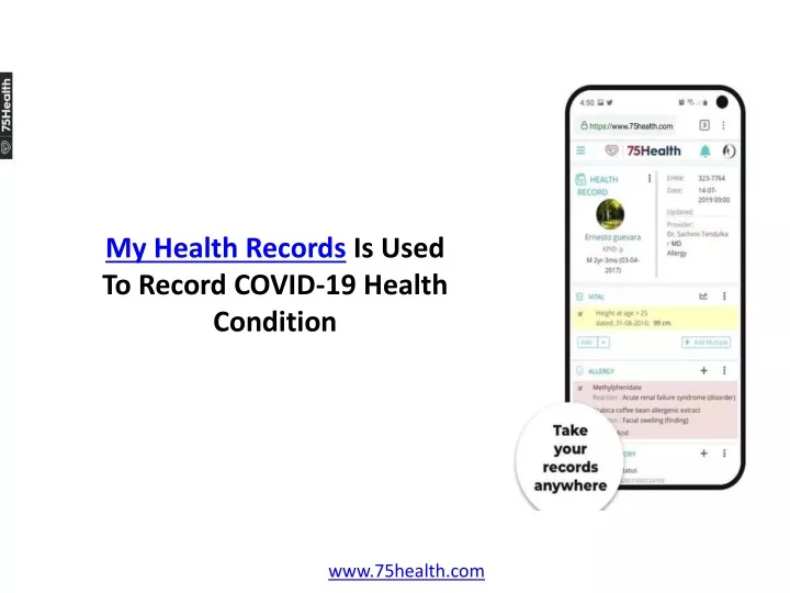 my health records is used to record covid