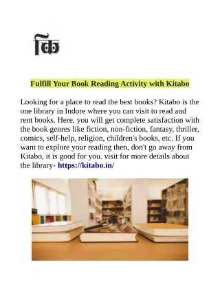 Fulfill Your Book Reading Activity with Kitabo
