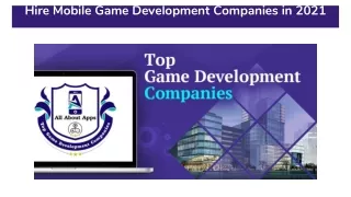 Hire Mobile Game Development Companies in 2021