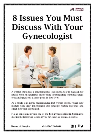 8 issues you must discuss with your gynecologist