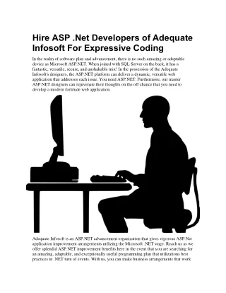 hire asp net developers of adequate infosoft