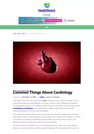 Common Things About Cardiology