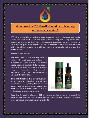 What are the CBD health benefits in treating anxiety depression?
