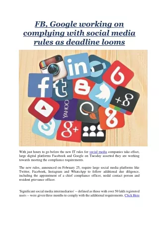 fb google working on complying with social media