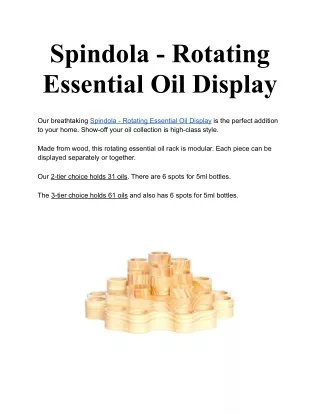 spindola rotating essential oil display