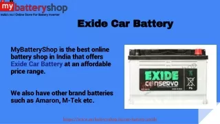 Premium Exide Car Battery