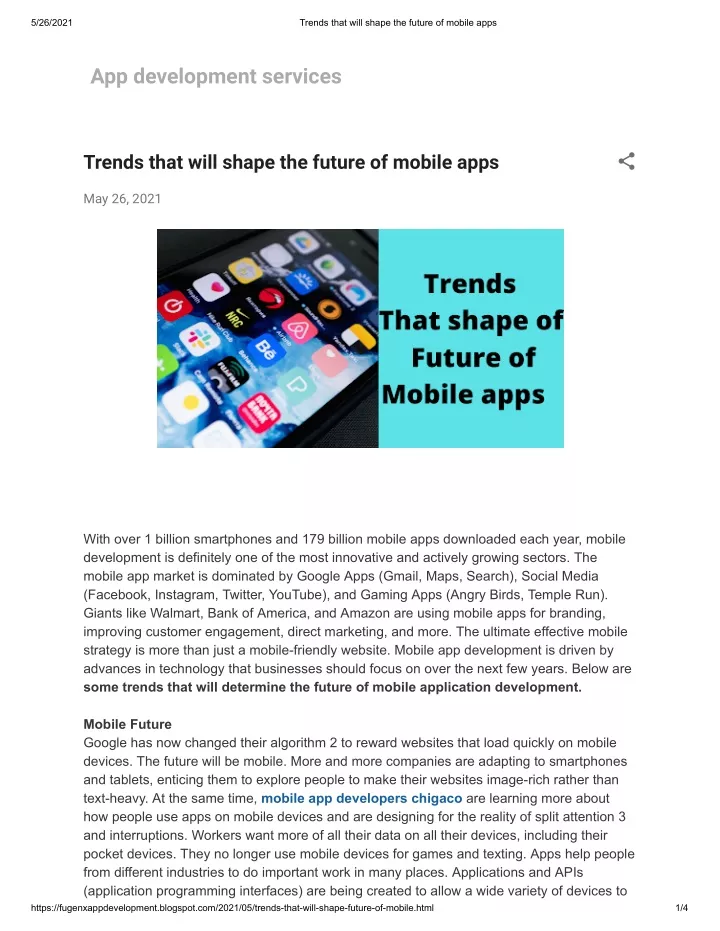 PPT - Trends That Will Shape The Future Of Mobile Apps PowerPoint ...