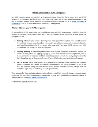 What is Considered an HVAC Emergency
