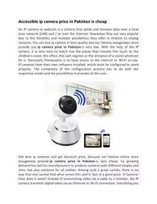 accessible ip camera price in pakistan is cheap