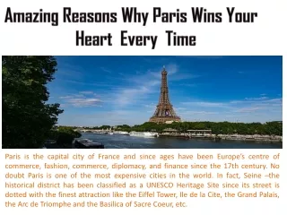 Amazing Reasons Why Paris Wins Your Heart Every Time