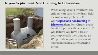Is your Septic Tank Not Draining In Edmonton