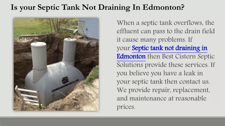 is your septic tank not draining in edmonton