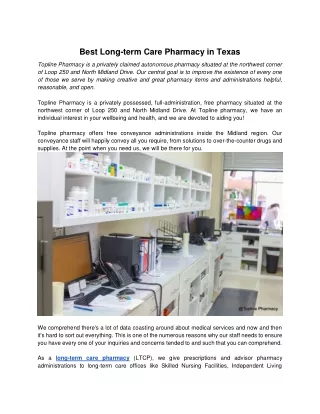 Best Long-term Care Pharmacy in Texas