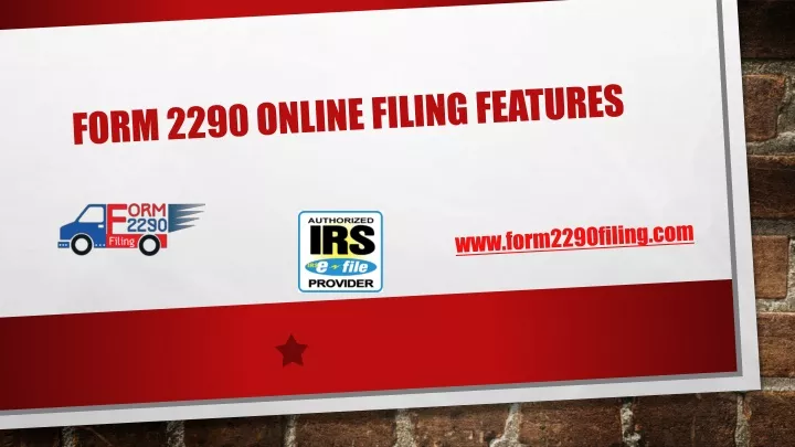 form 2290 online filing features