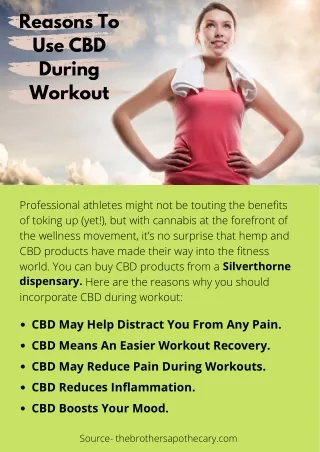 Reasons To Use CBD During Workout