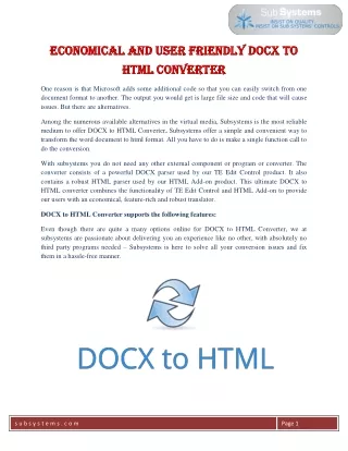 economical and user friendly docx to economical