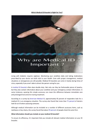 Which Medical ID Bracelet Is Right for You