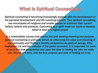 spiritual counselling perth