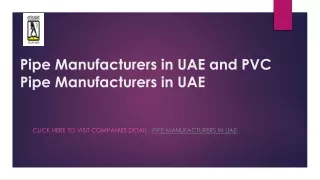 PVC Pipe Manufacturers in UAE | Pipe Manufacturers in UAE