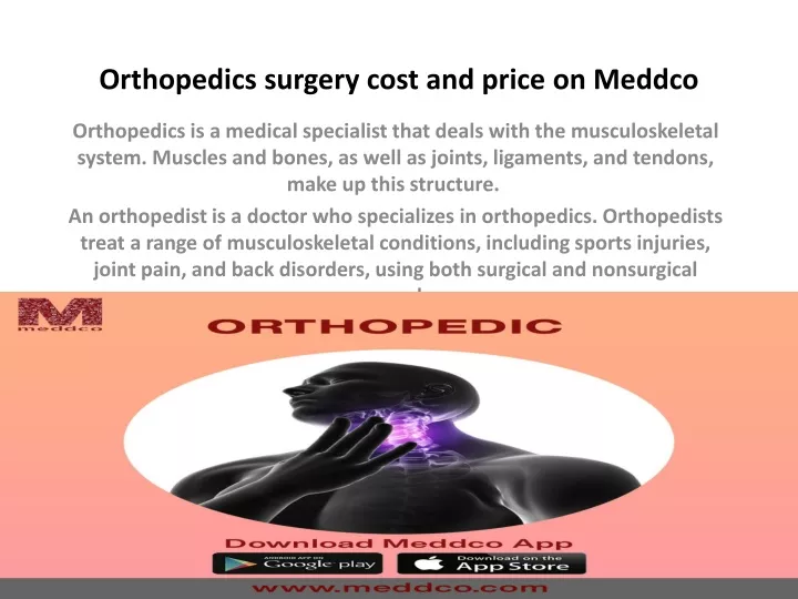 orthopedics surgery cost and price on meddco