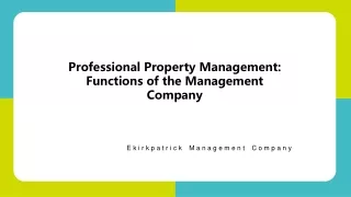 professional property management functions