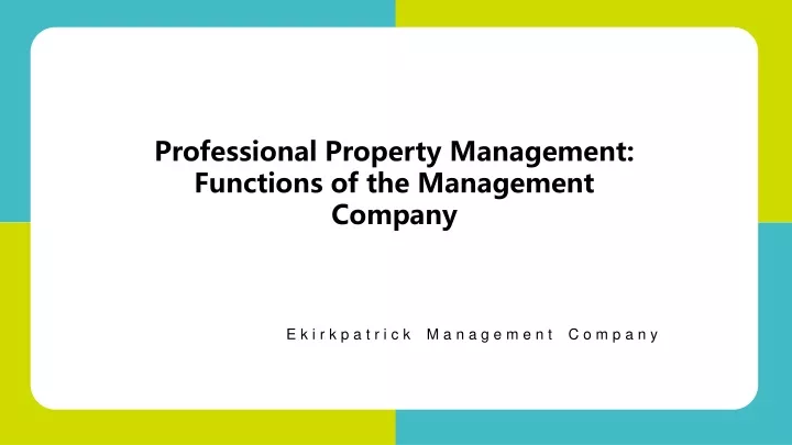 professional property management functions