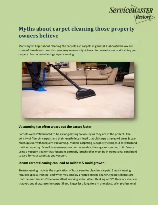 myths about carpet cleaning those property owners