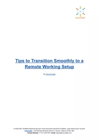 tips to transition smoothly to a remote working
