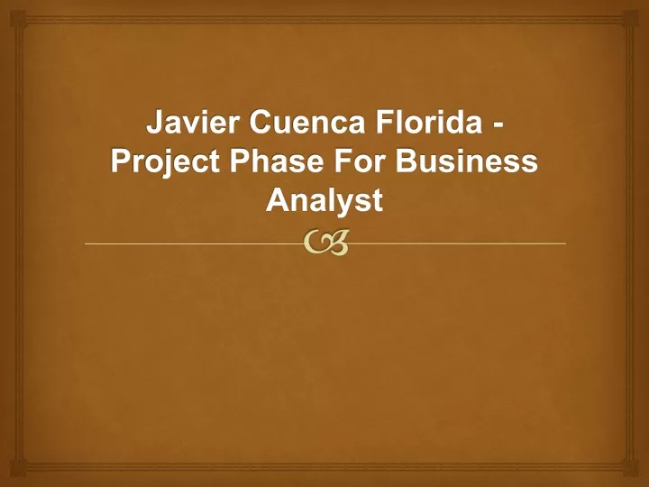 javier cuenca florida project phase for business analyst