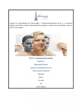 looking for hypnotherapy for fibromyalgia