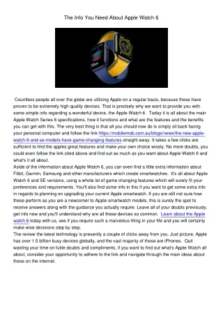 the info you need about apple watch 6