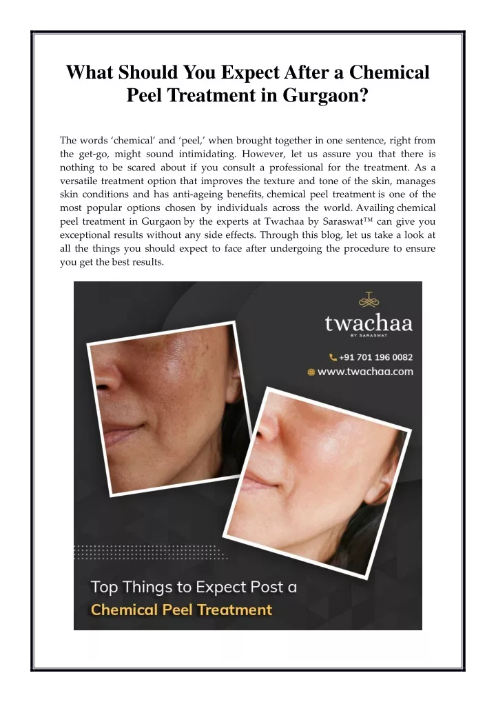 what should you expect after a chemical peel