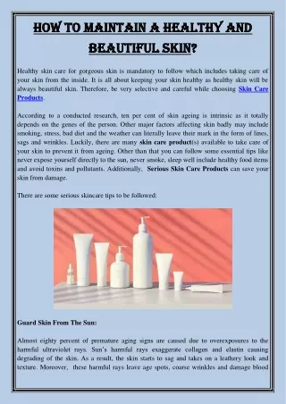how to maintain a healthy and how to maintain