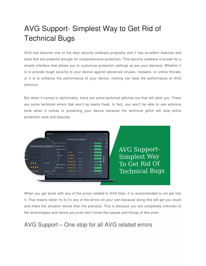 avg support simplest way to get rid of technical