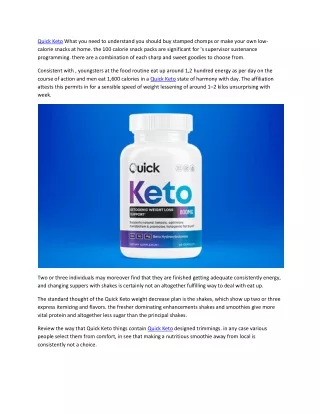 Quick Keto For Weight loss