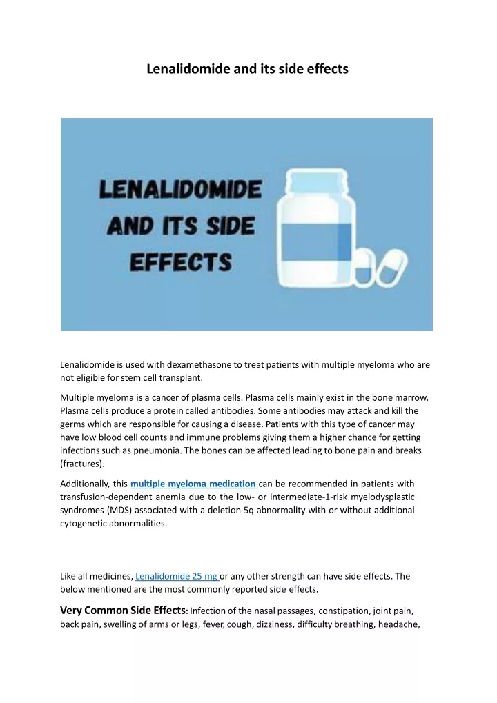 lenalidomide and its side effects
