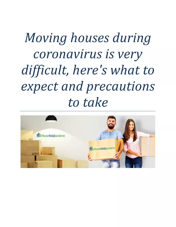 moving houses during coronavirus is very