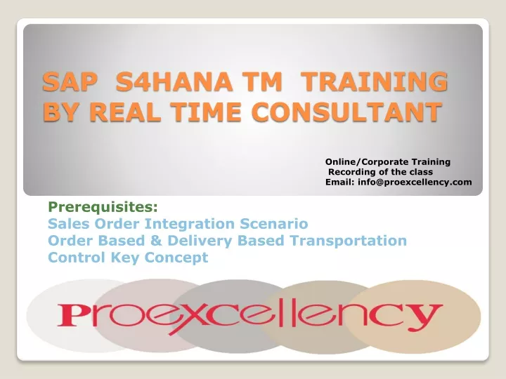 sap s4hana tm training by real time consultant