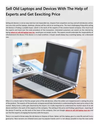 sell old laptops and devices with the help