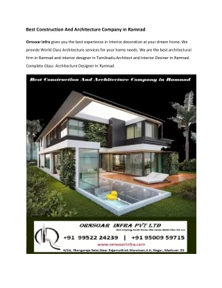 Best Construction and Architecture Company in Ramnad