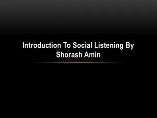 introduction to social listening by shorash amin