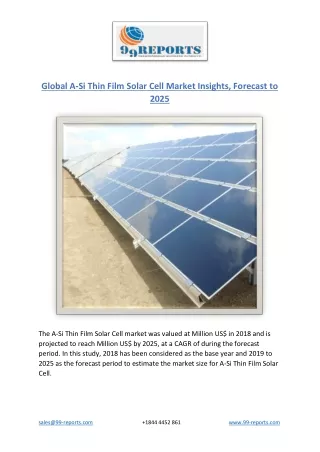 Global A-Si Thin Film Solar Cell Market Insights, Forecast to 2025