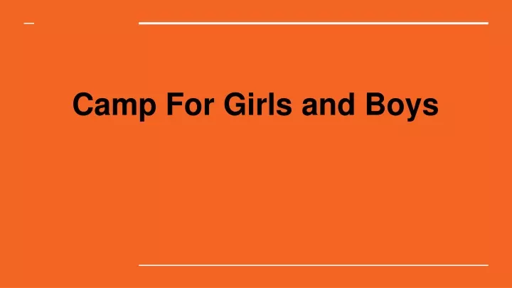 camp for girls and boys