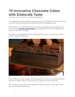 10 Innovative Chocolate Cakes with Elaborate Taste