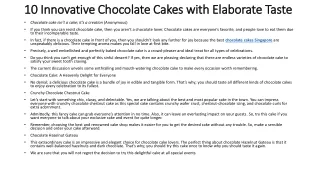 10 Innovative Chocolate Cakes with Elaborate Taste
