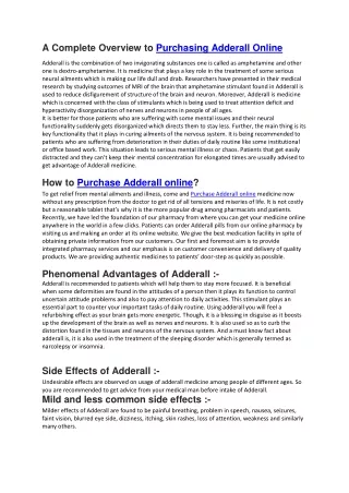 A Complete Overview to Order Adderall Online
